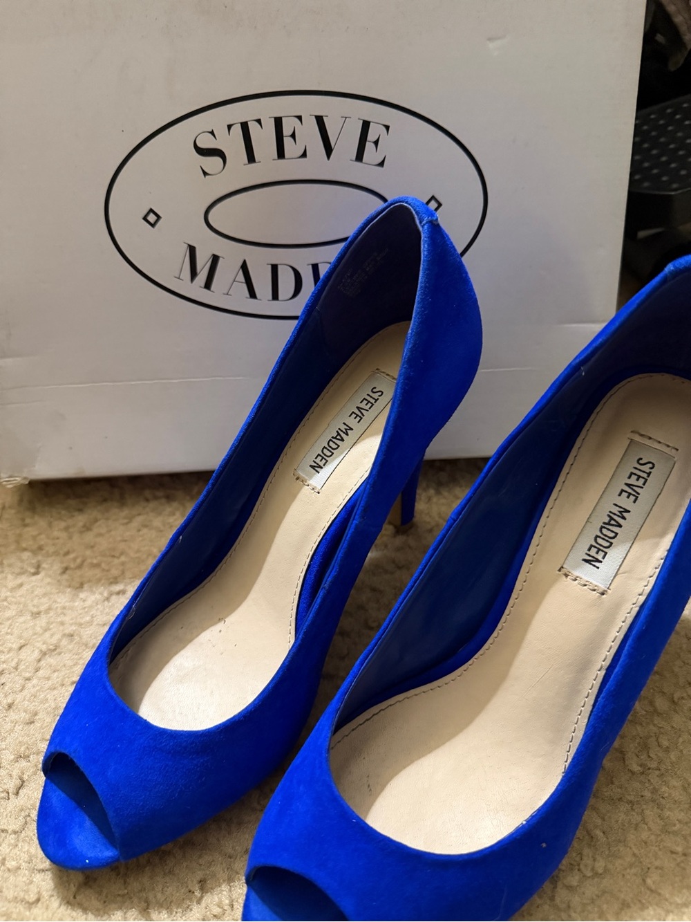 Steve Madden Cobalt Blue Peep-Toe Pumps